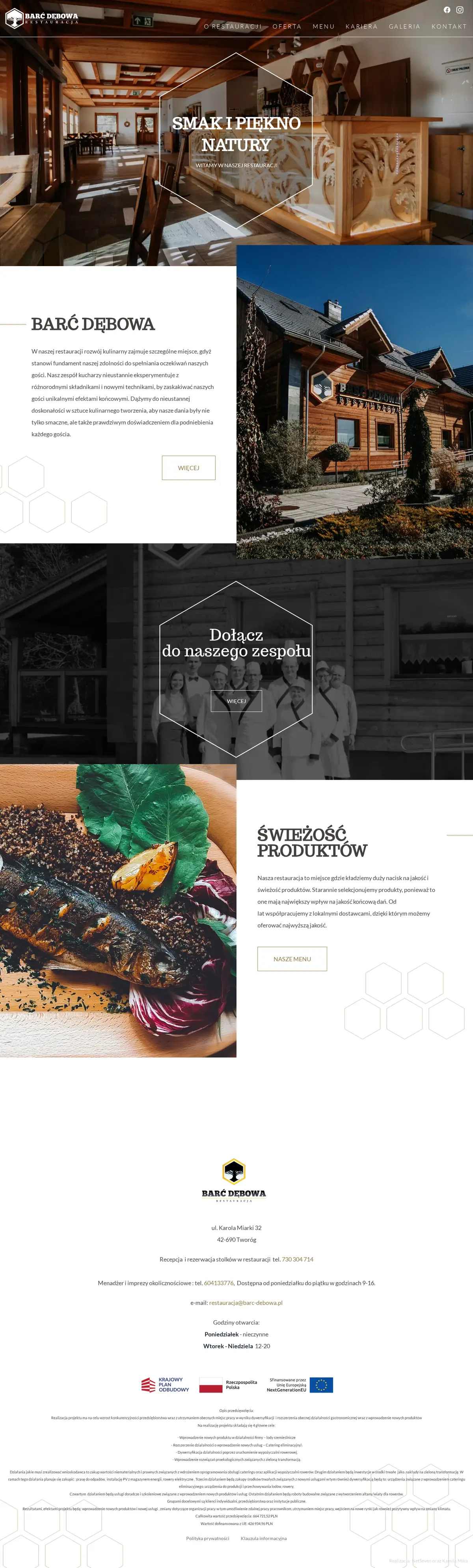 Full page preview of Restauracja Barć Dębowa