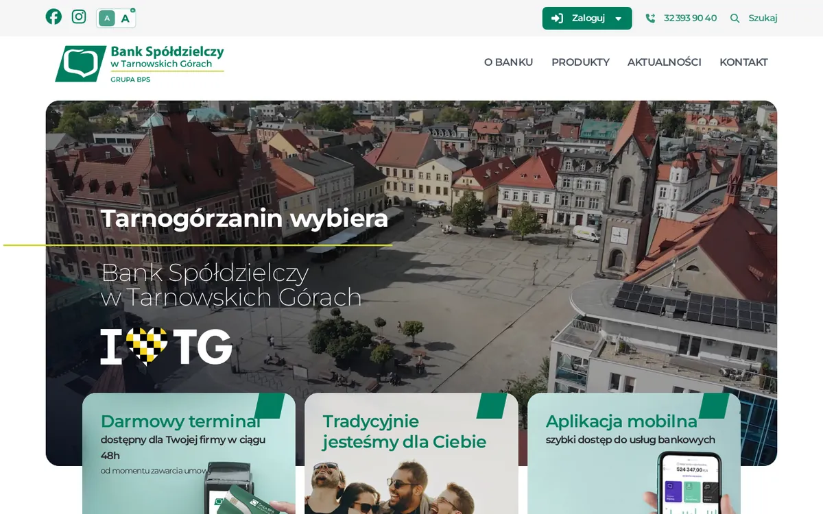 Preview of Bank Spółdzielczy w Tarnowskich Górach website