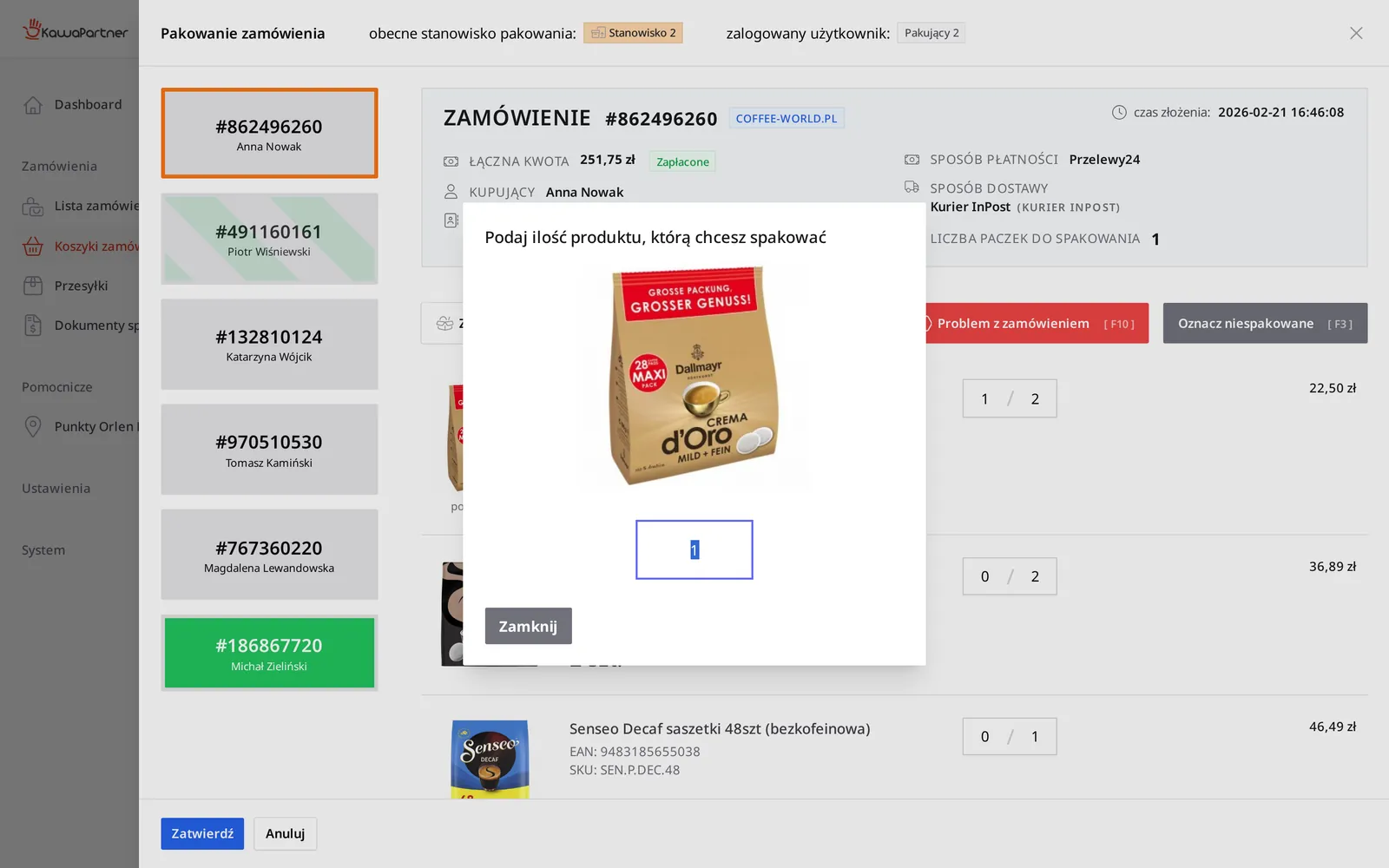 Quantity check – ERP Kawapartner